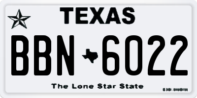 TX license plate BBN6022