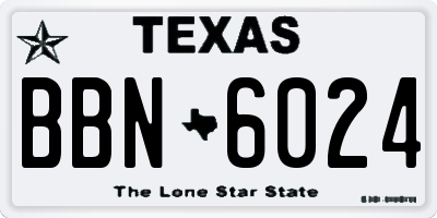 TX license plate BBN6024