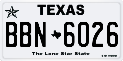 TX license plate BBN6026