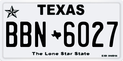 TX license plate BBN6027