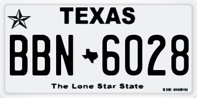 TX license plate BBN6028
