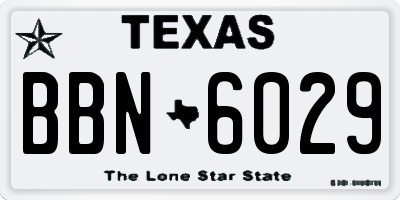 TX license plate BBN6029