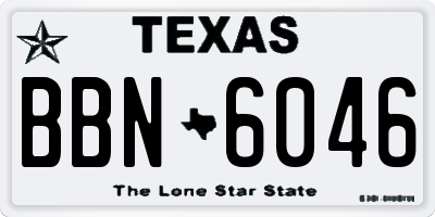 TX license plate BBN6046