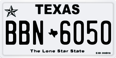 TX license plate BBN6050