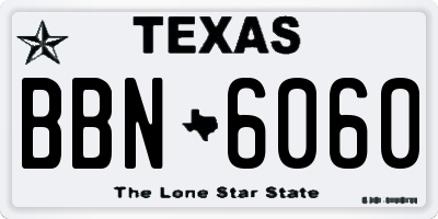 TX license plate BBN6060