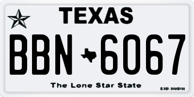 TX license plate BBN6067