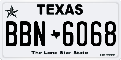 TX license plate BBN6068