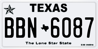 TX license plate BBN6087