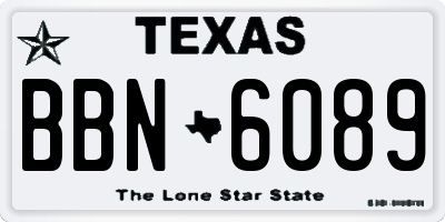 TX license plate BBN6089