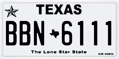TX license plate BBN6111