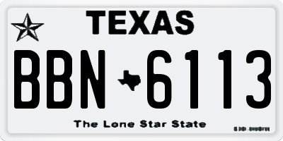 TX license plate BBN6113