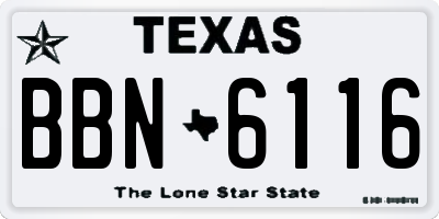 TX license plate BBN6116