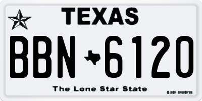 TX license plate BBN6120