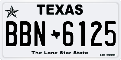 TX license plate BBN6125