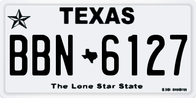 TX license plate BBN6127