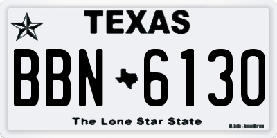 TX license plate BBN6130