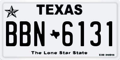 TX license plate BBN6131