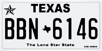 TX license plate BBN6146