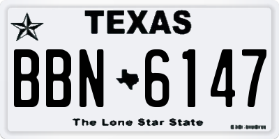 TX license plate BBN6147