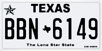 TX license plate BBN6149