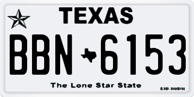 TX license plate BBN6153