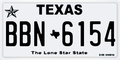 TX license plate BBN6154