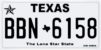 TX license plate BBN6158