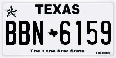 TX license plate BBN6159
