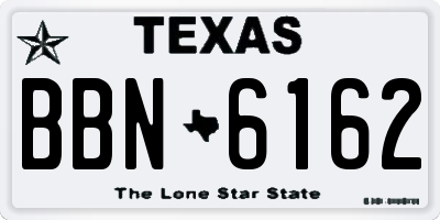 TX license plate BBN6162