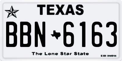 TX license plate BBN6163