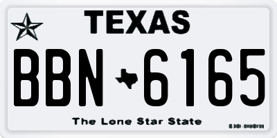 TX license plate BBN6165