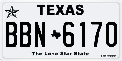 TX license plate BBN6170