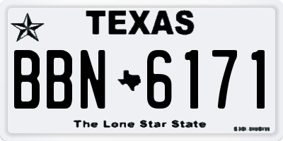 TX license plate BBN6171