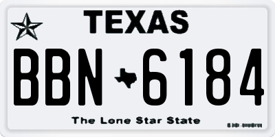 TX license plate BBN6184