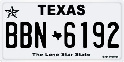 TX license plate BBN6192