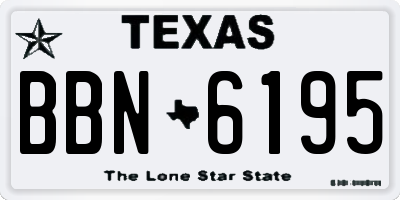 TX license plate BBN6195