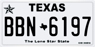 TX license plate BBN6197