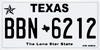 TX license plate BBN6212