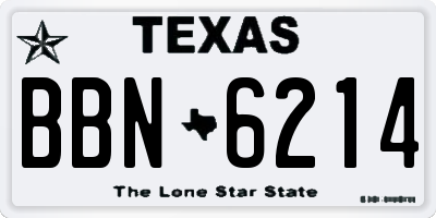 TX license plate BBN6214