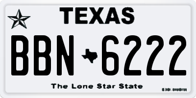 TX license plate BBN6222