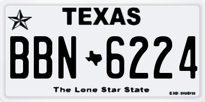 TX license plate BBN6224