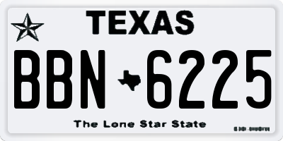 TX license plate BBN6225