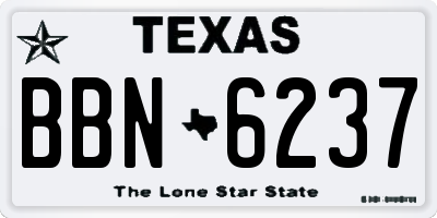 TX license plate BBN6237