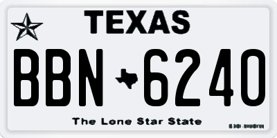 TX license plate BBN6240