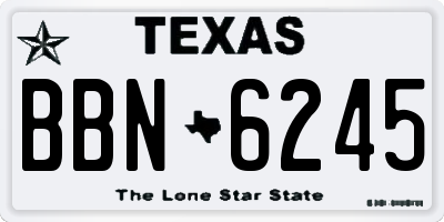 TX license plate BBN6245