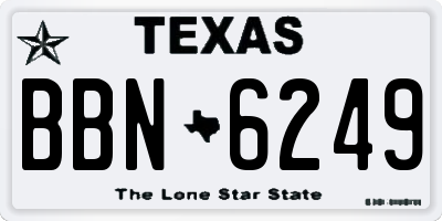 TX license plate BBN6249