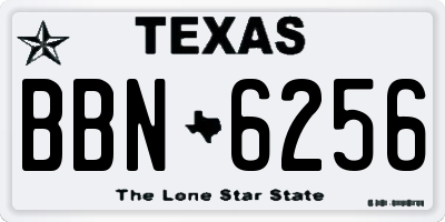 TX license plate BBN6256