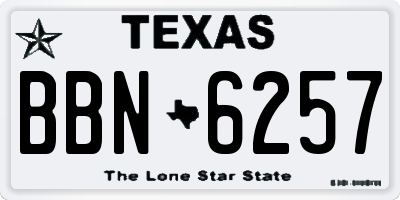 TX license plate BBN6257