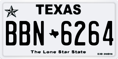 TX license plate BBN6264