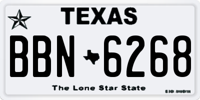 TX license plate BBN6268